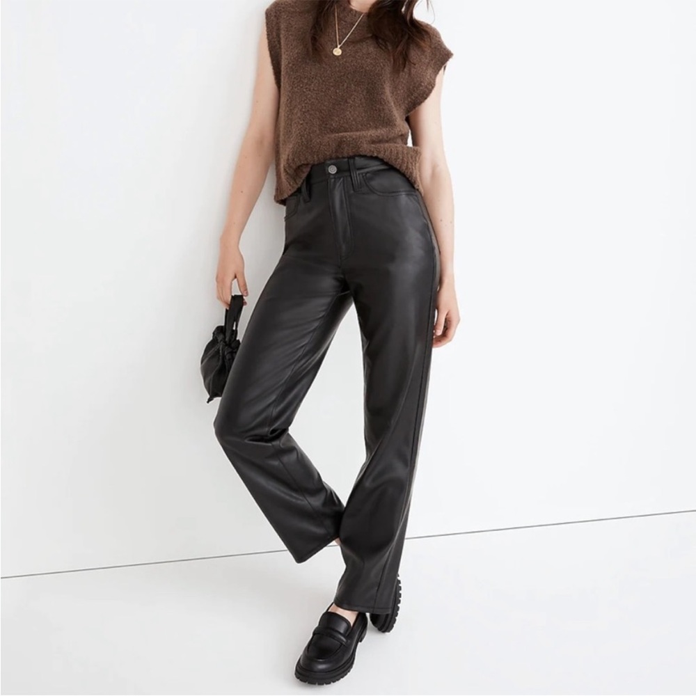 Madewell Perfect Vintage Straight Jean - Faux Leather